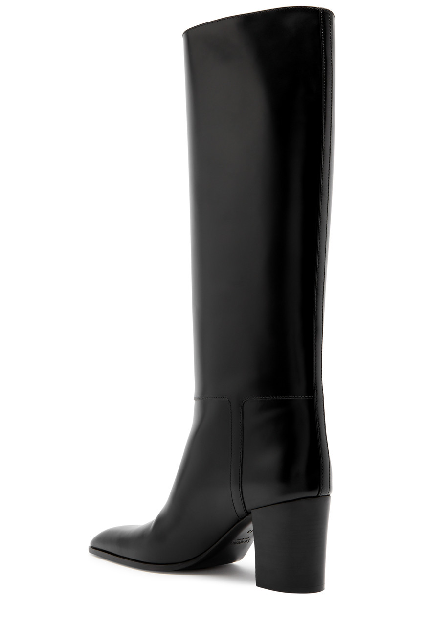 Saint Laurent Stivali Julia 70 In Pelle Nera Donna In Black