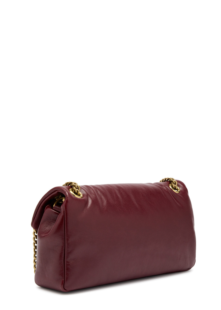 Saint Laurent Calypso Small Padded Leather Shoulder Bag In Burgundy