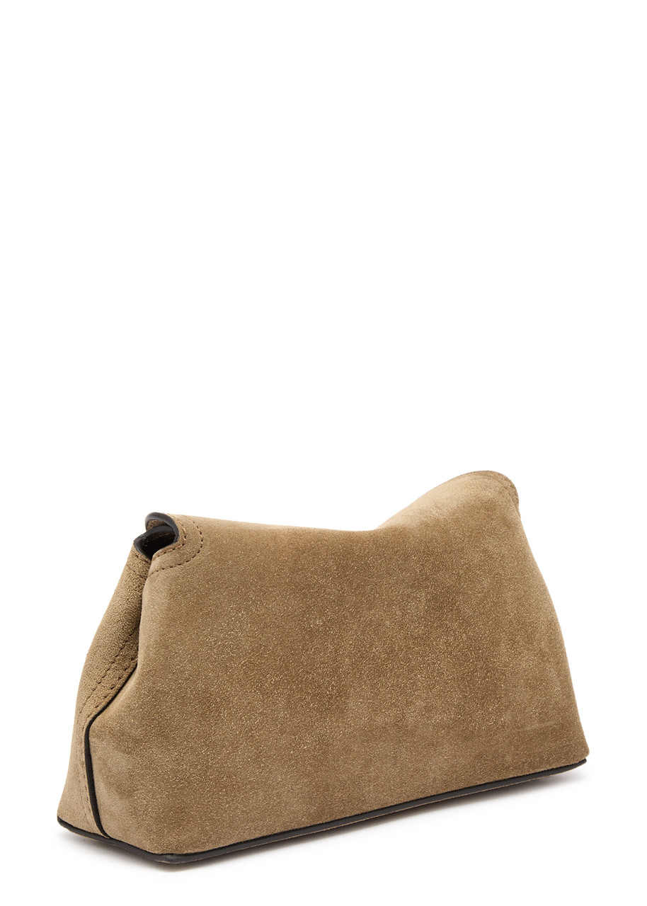 Totême Toteme T-lock Suede Clutch In Brown