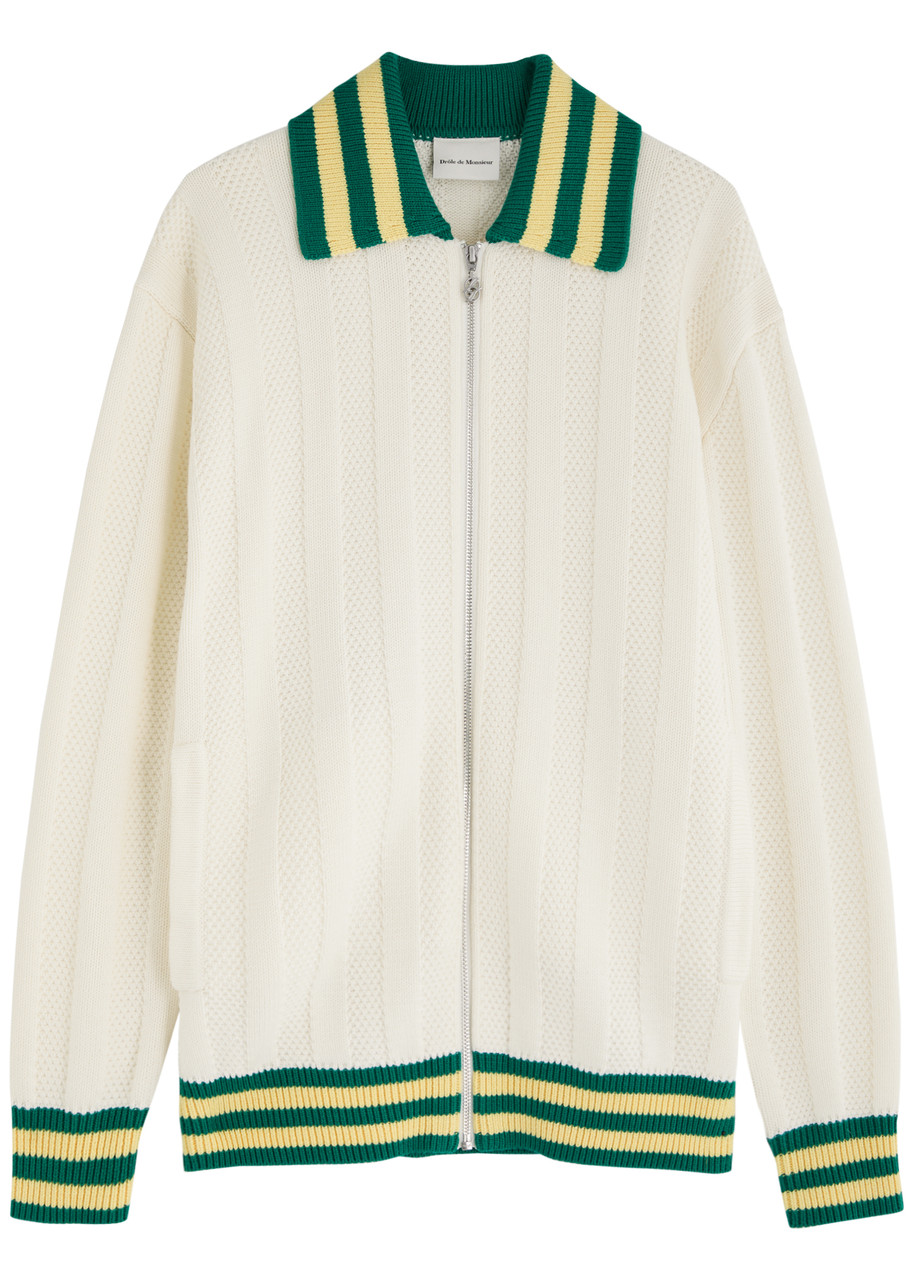 DRÔLE DE Monsieur Le Cardigan Aprés-sport Wool-blend Cardigan - Cream - M