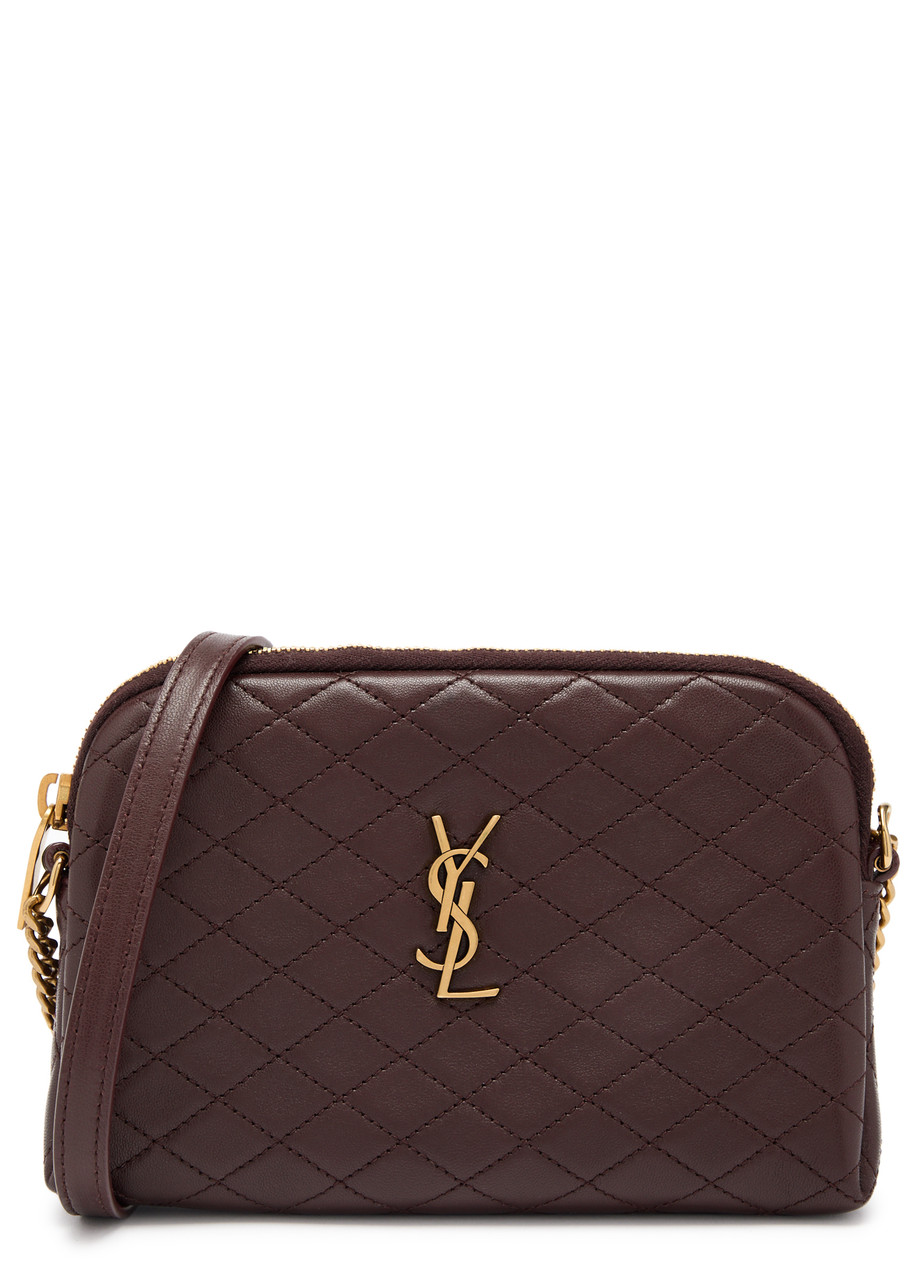Saint Laurent Gaby Mini Leather Cross-body Bag In Burgundy