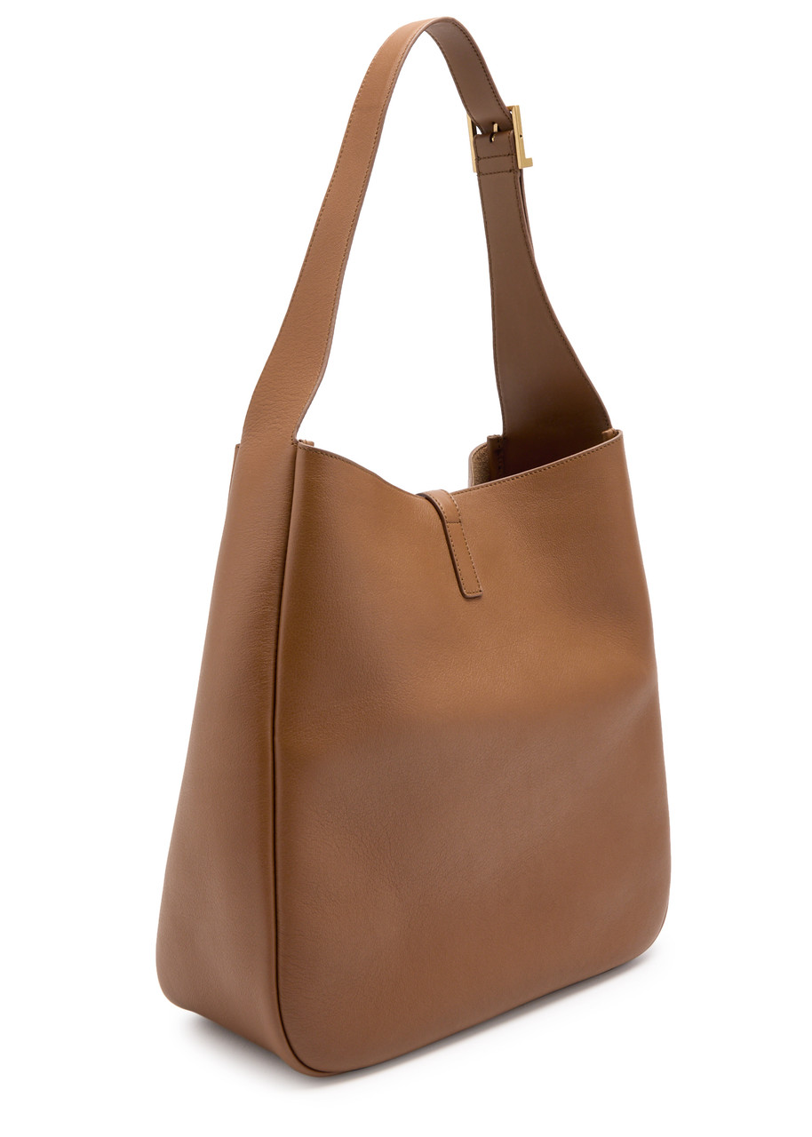 Saint Laurent Le 5 À 7 Large Leather Hobo Bag In Tan