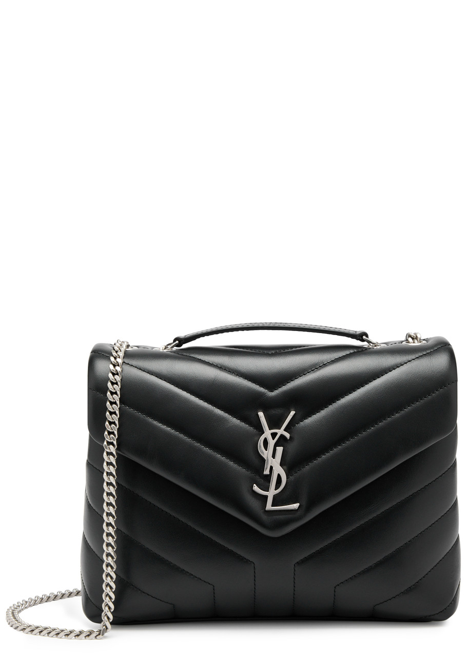 Saint Laurent Loulou Small Leather Shoulder Bag In Black