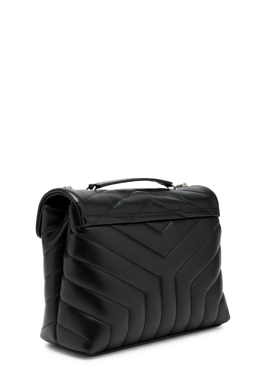 Saint Laurent Loulou Small Leather Shoulder Bag In Black