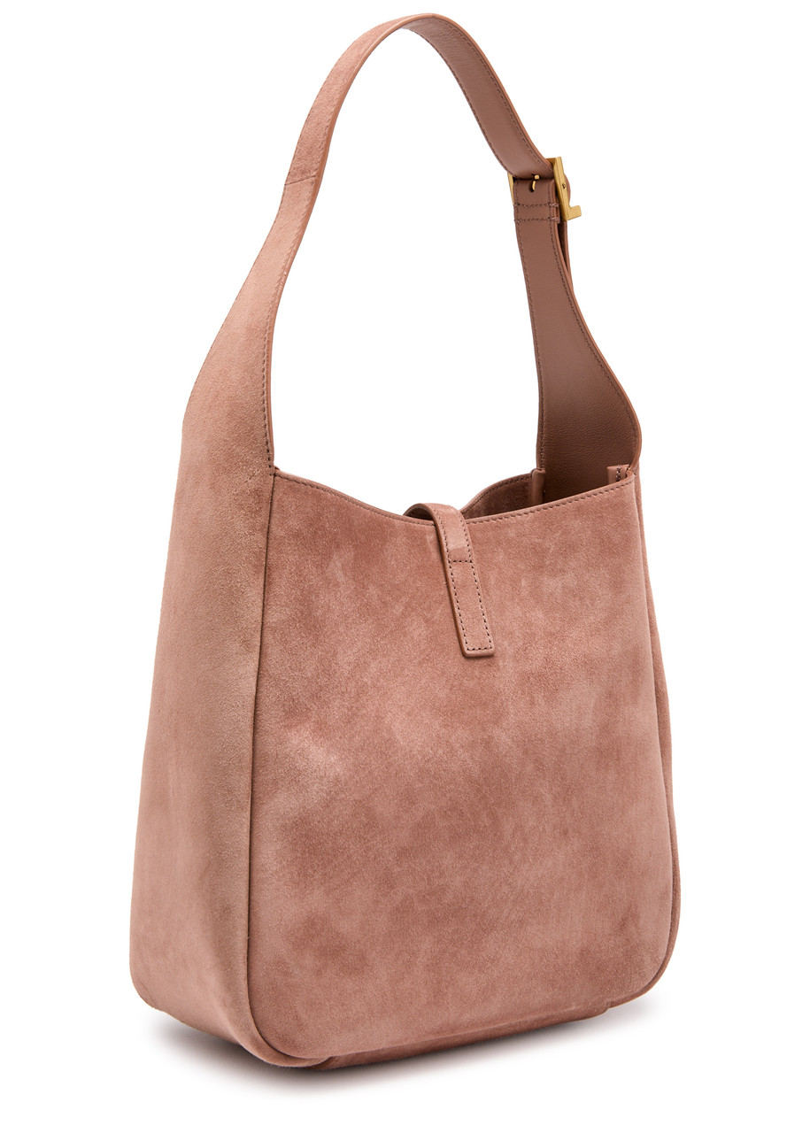 Saint Laurent Le 5 À 7 Small Suede Hobo Bag In Rose