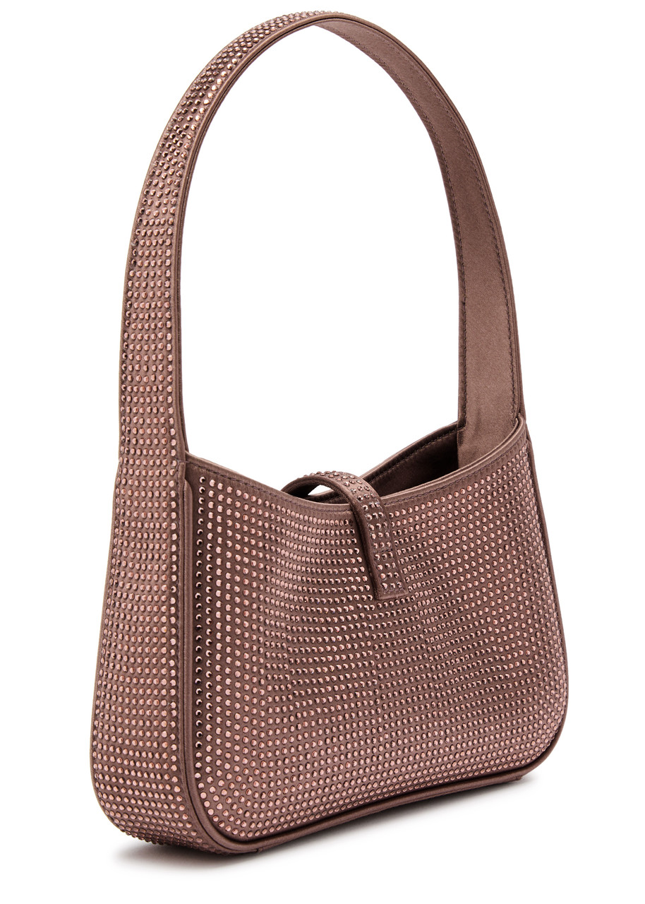Saint Laurent Le 5 À 7 Mini Crystal-embellished Top Handle Bag In Pink