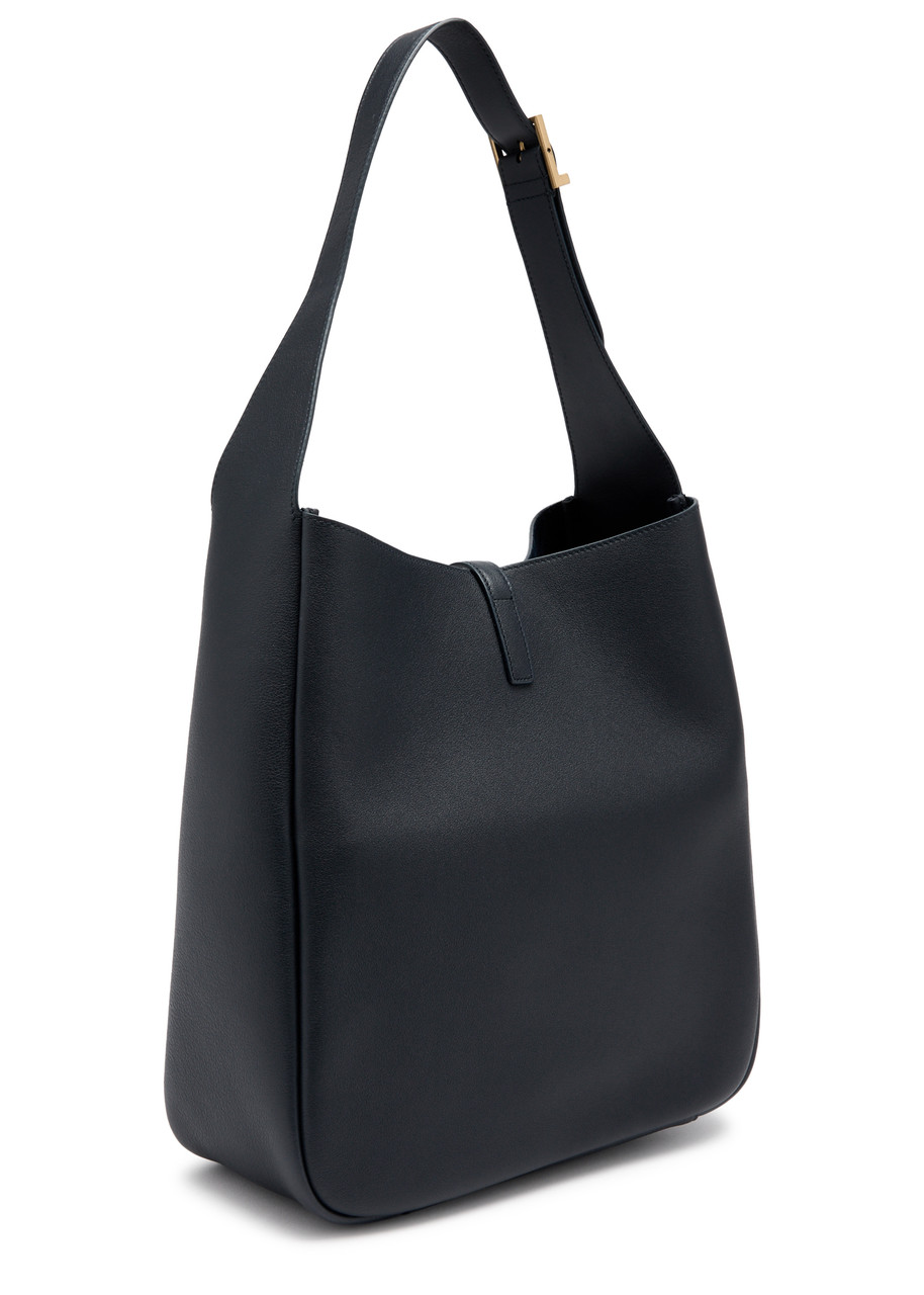 Saint Laurent Le 5 À 7 Large Leather Hobo Bag In Navy