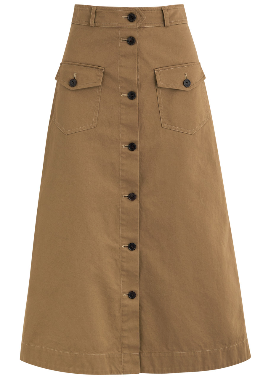 Saint Laurent Midi Skirt In Brown