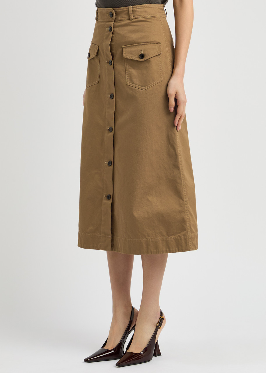 Saint Laurent Midi Skirt In Brown