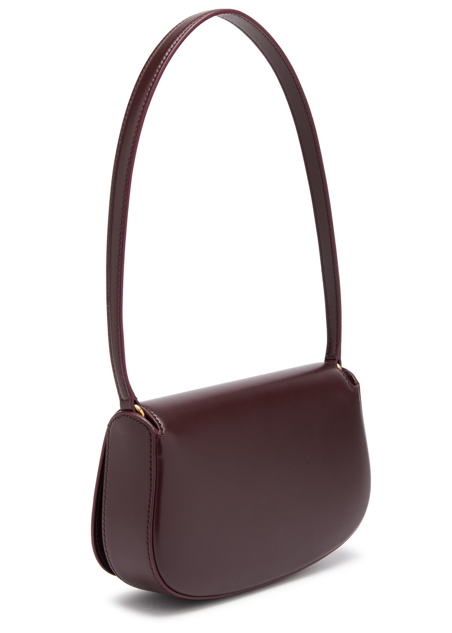Saint Laurent Voltaire Mini Leather Shoulder Bag In Burgundy