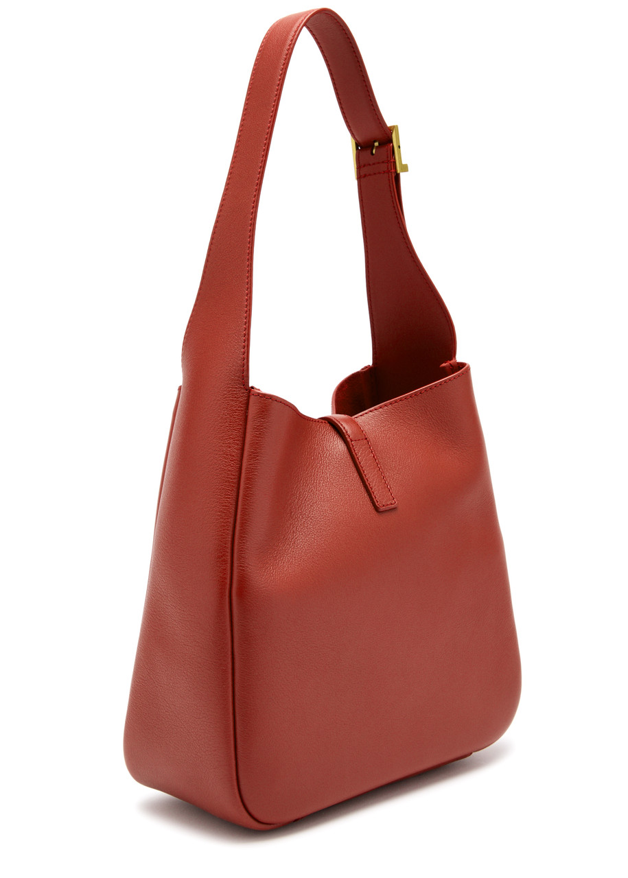 Saint Laurent Le 5 À 7 Small Leather Hobo Bag In Red
