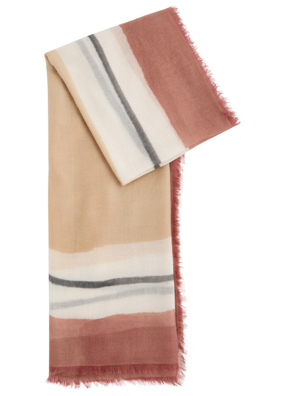 Ama Pure 3 Frames Printed Cashmere Scarf - Rose - One Size