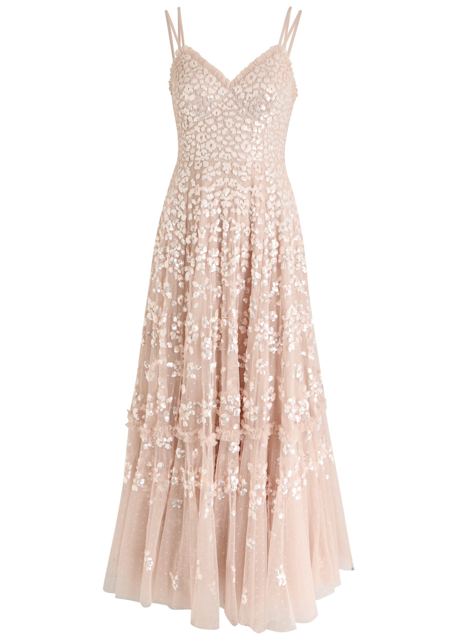 Needle & Thread Maeve Sequin-embellished Tulle Gown - Light Pink - 12 (UK12 / M)