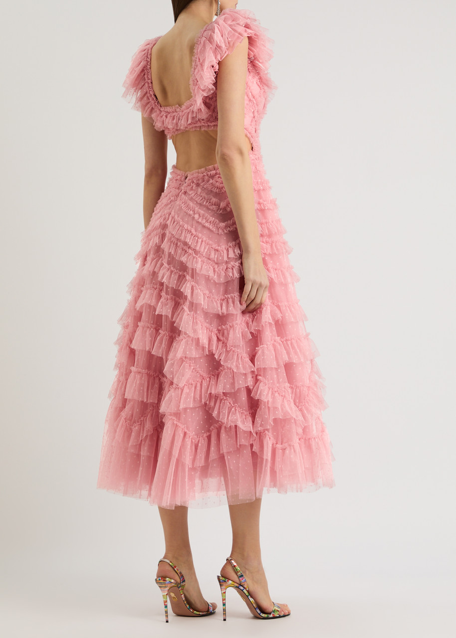  Needle & Thread Lola Ruffled Tulle Gown - Pink - 16 (uk16 / Xl) 