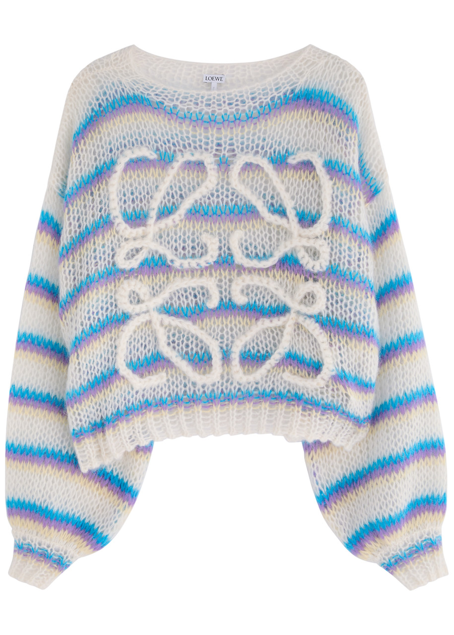 Loewe Anagram Sweater White And Multicolor