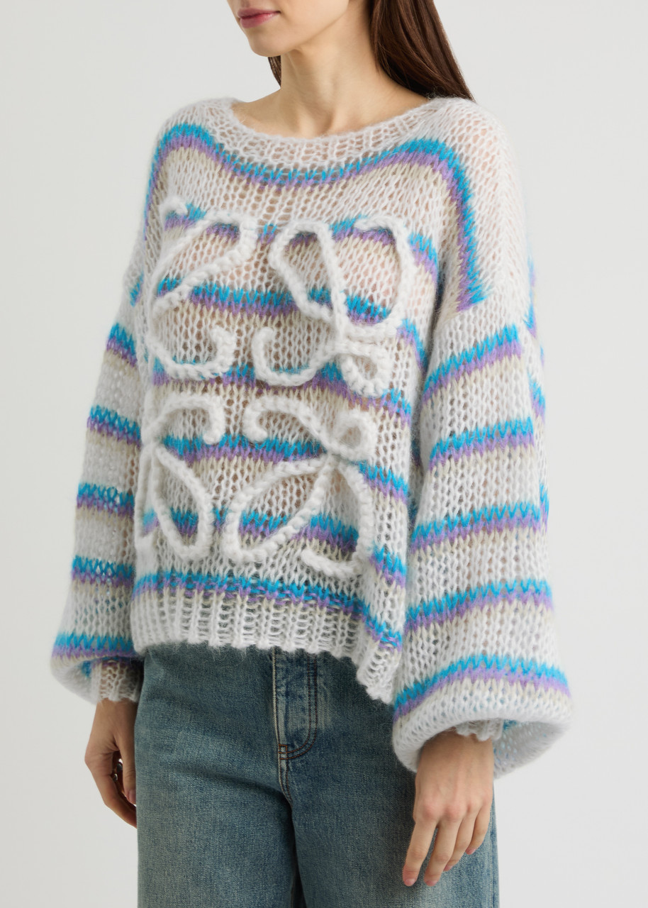 Loewe Anagram Sweater White And Multicolor