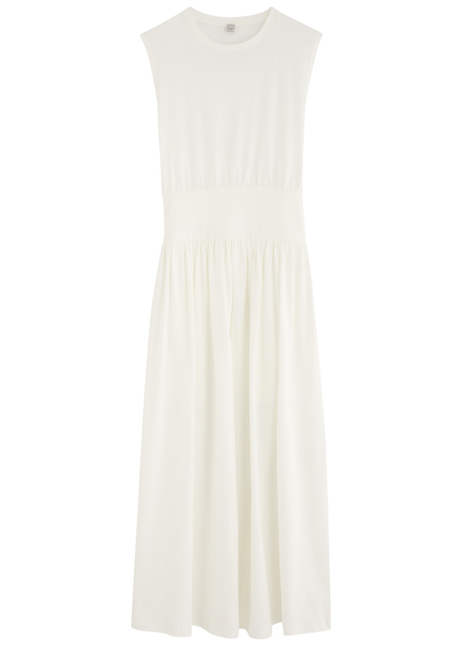 Totême Off-white Sleeveless Cotton Tee Maxi Dress In Off White