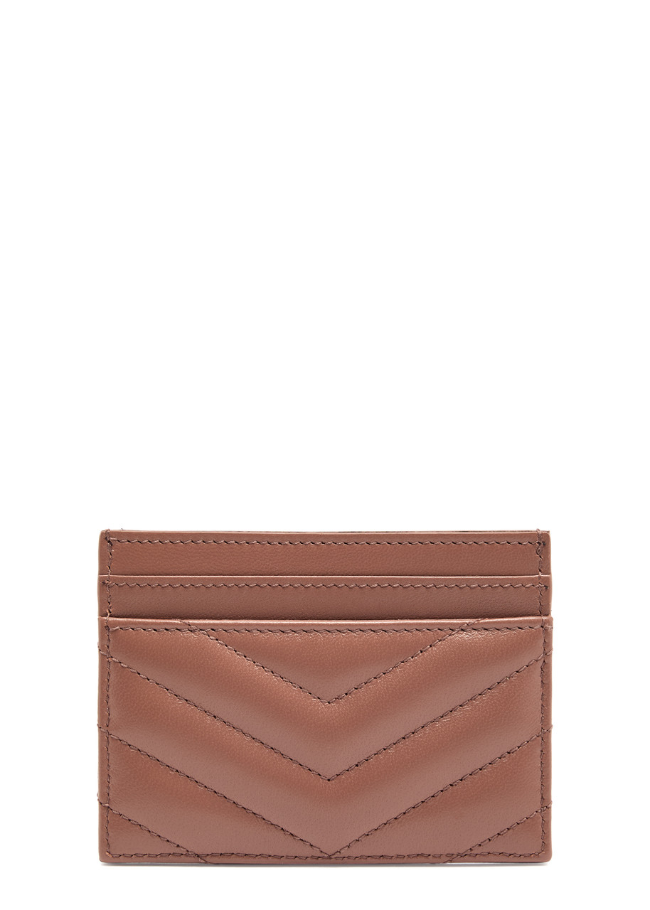  Saint Laurent Cassandre Quilted Leather Card Holder - Rose - One Size 