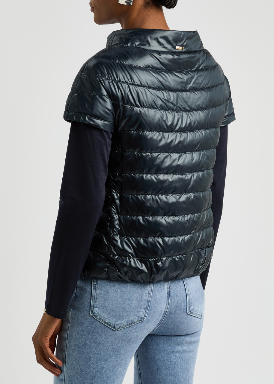  Herno Quilted Shell Gilet - Navy - 40 (uk8 / S) 