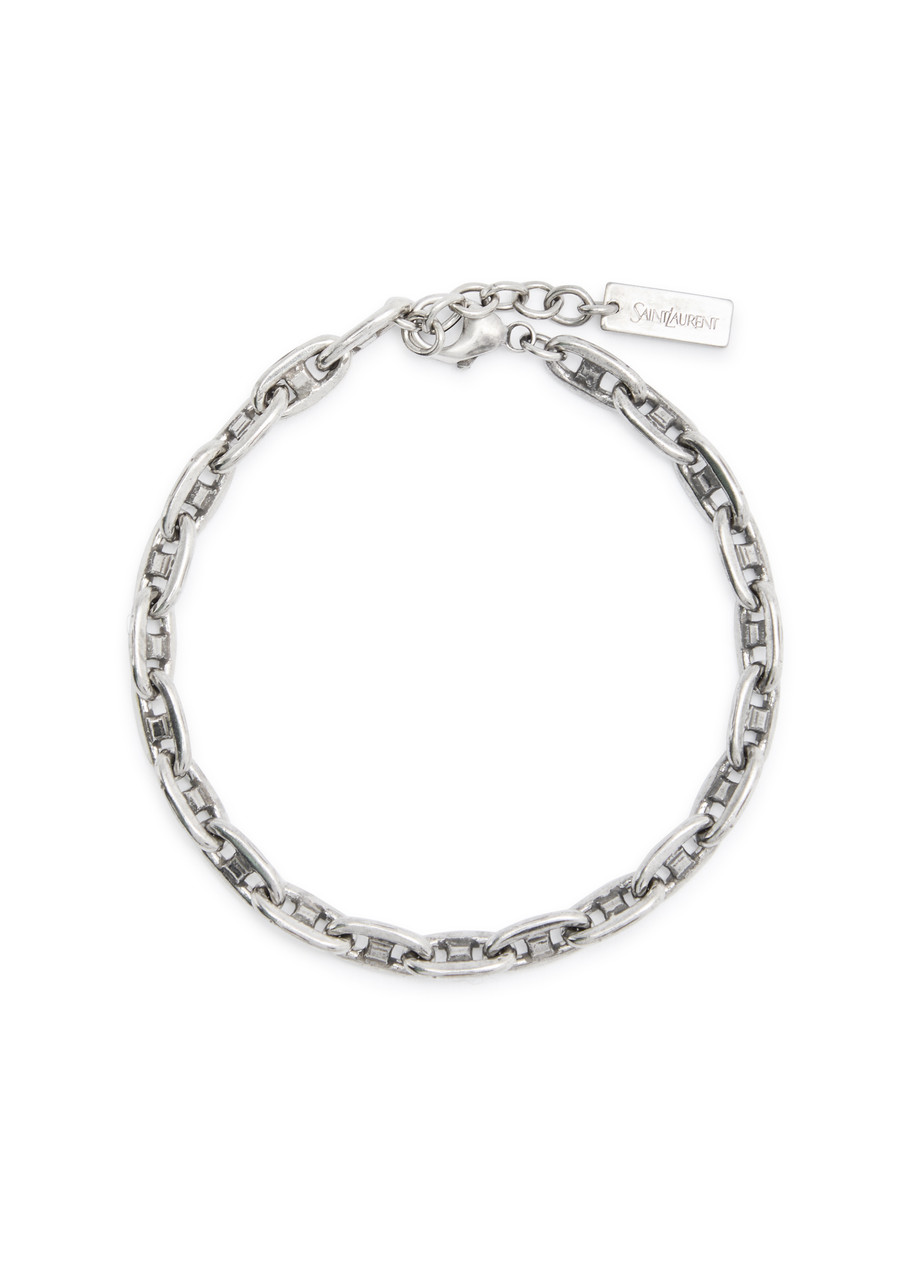 Saint Laurent Chain-link Detail Bracelet In Silver