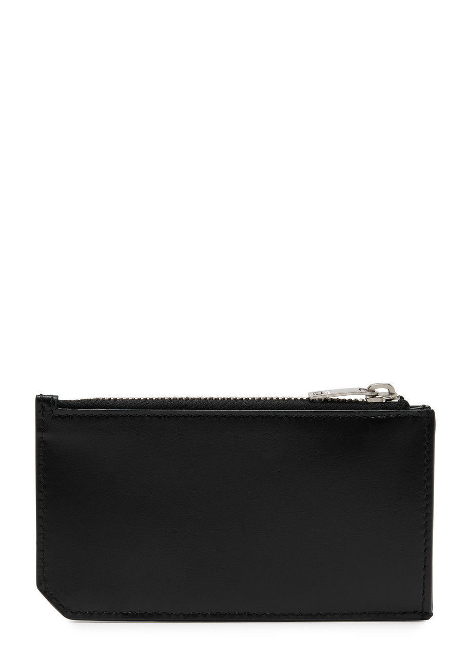 Saint Laurent Tiny Cassandre Fragments Cardholder In Black