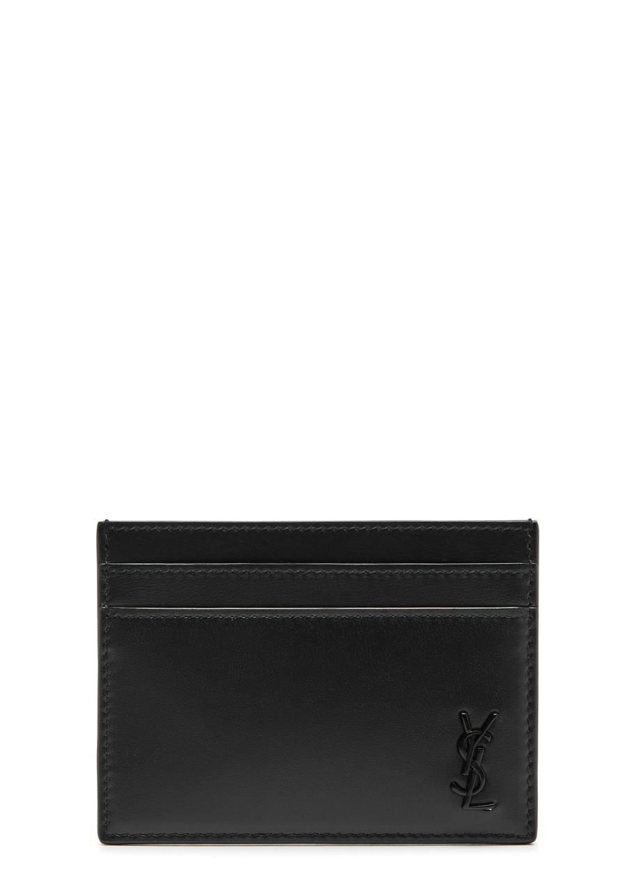 Saint Laurent Small Tiny Cassandre Cardholder In Black