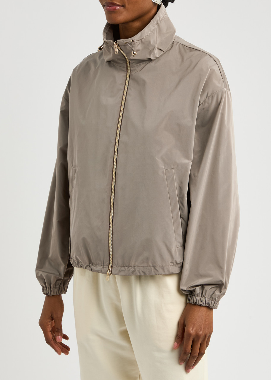 Herno Cropped Shell Jacket In Taupe