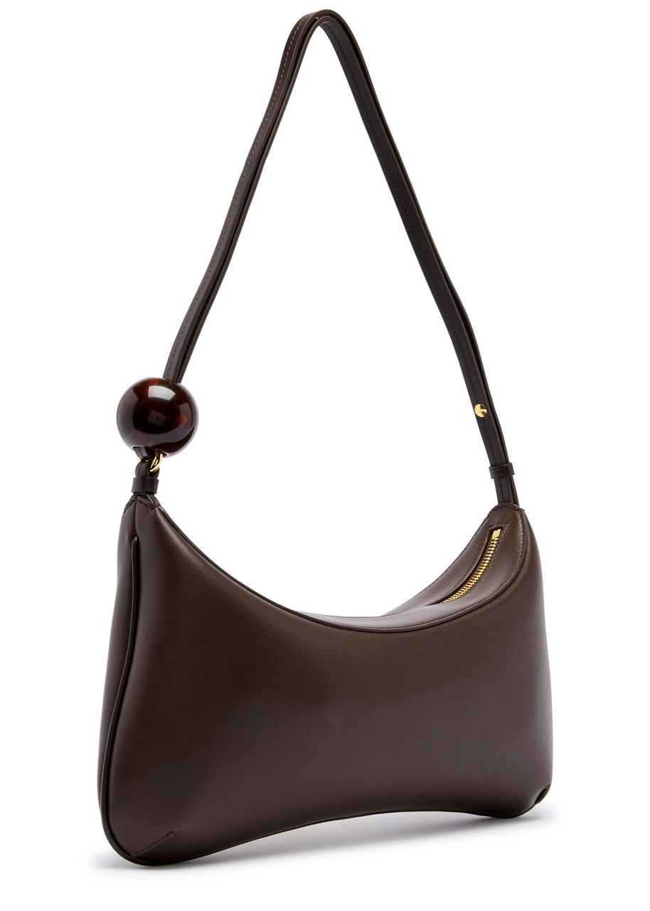 Jacquemus Womens Le Bisou Perle Leather Shoulder Bag Medium Brown In Multi