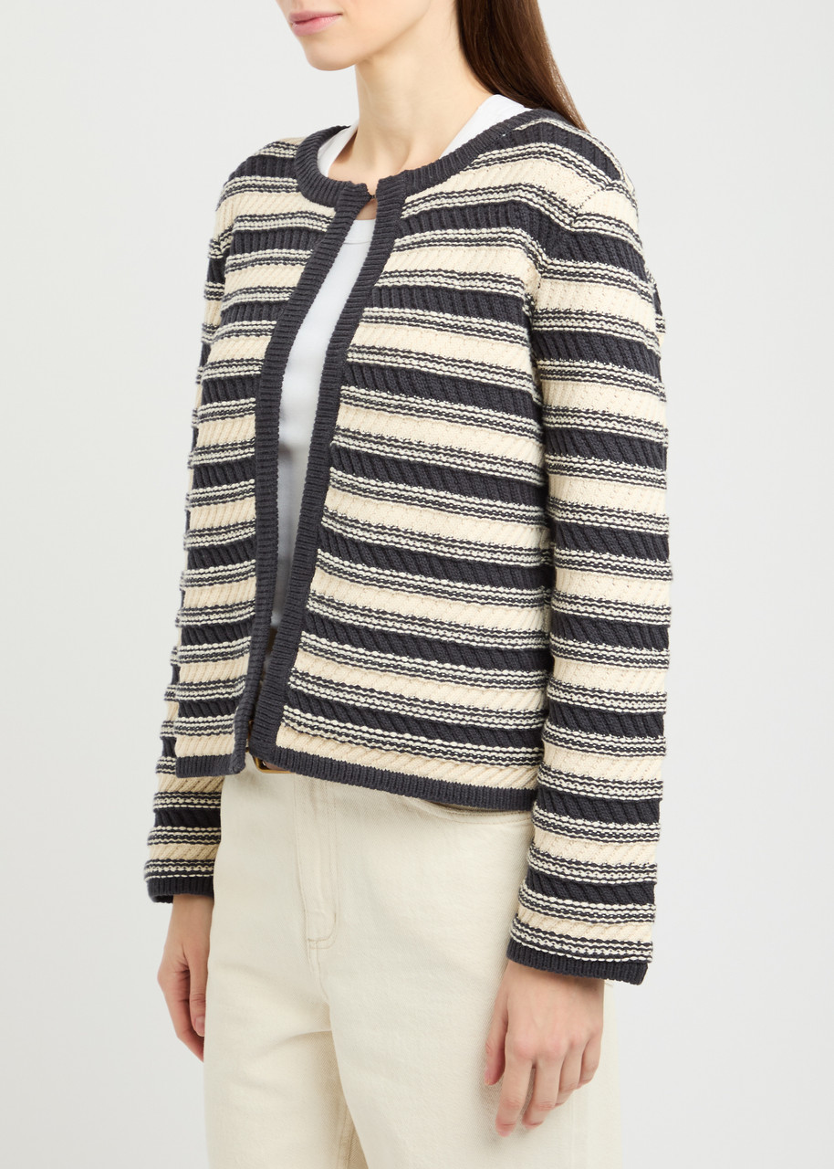 Rails Nelly Striped Cardigan In Navy Oat Stripe In Navy