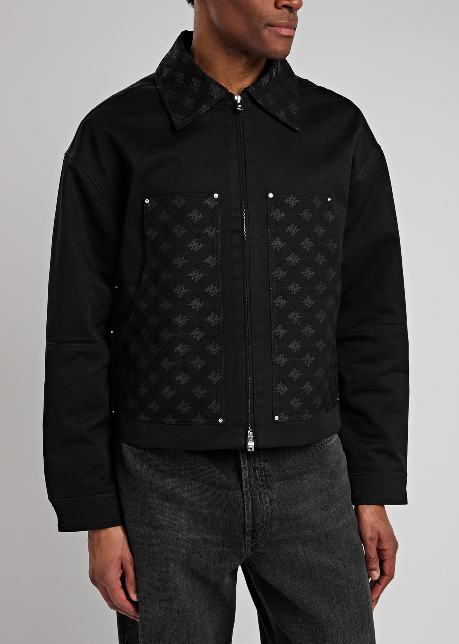 Amiri Buttoned Long Sleeve Jacket With Patterned Collar In Black