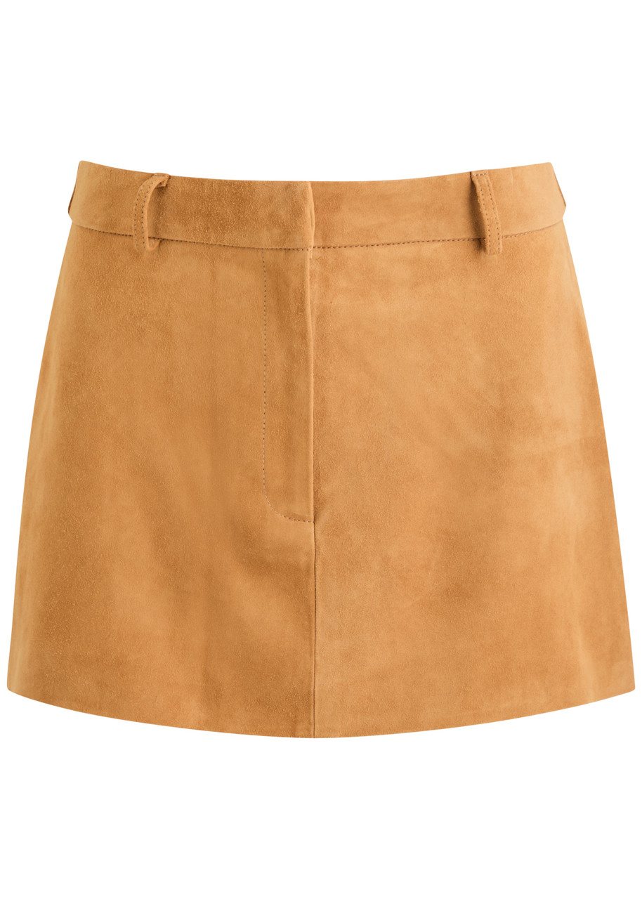 Aexae Suede Mini Skirt In Camel
