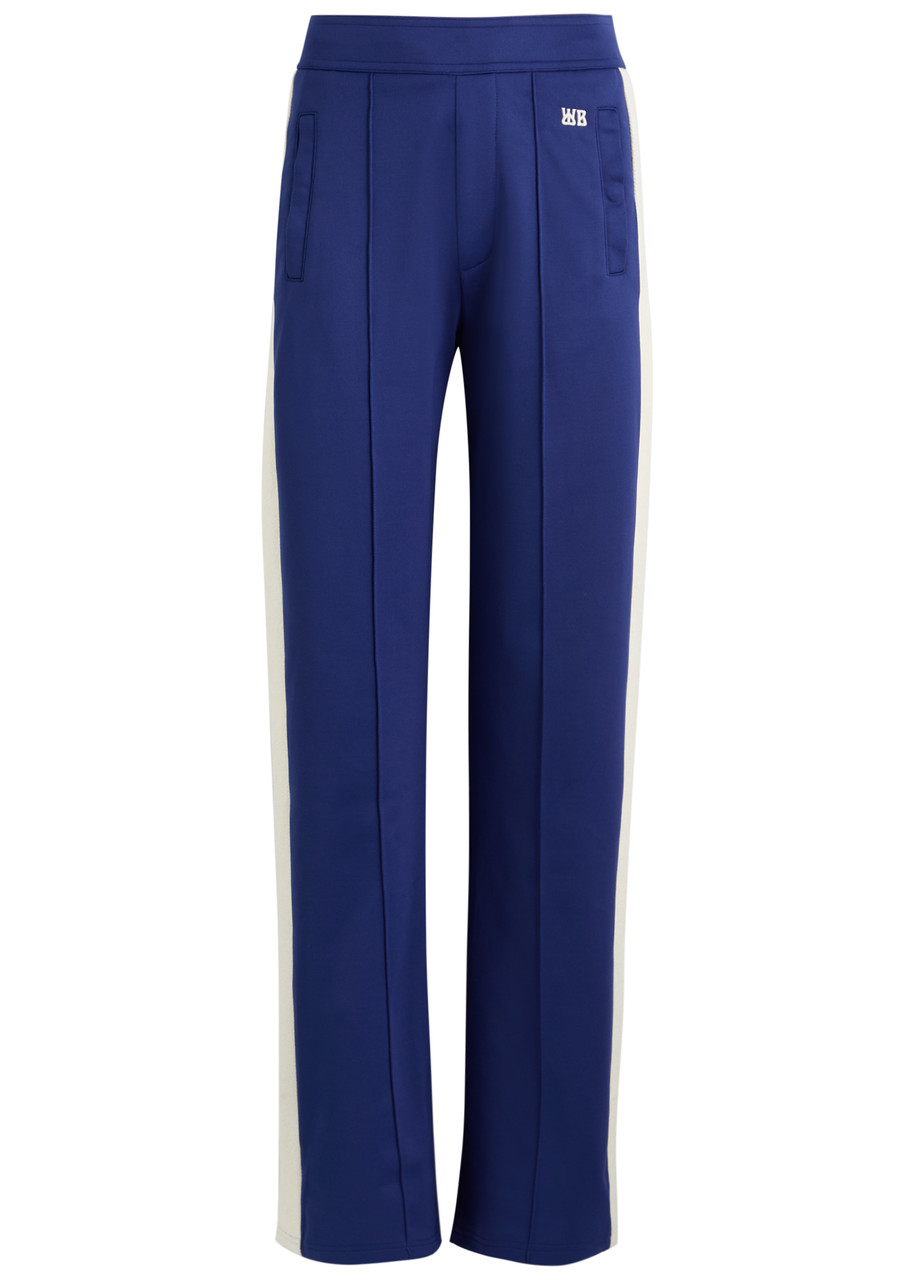 Wales Bonner Mantra Panelled Jersey Track Pants In Navy