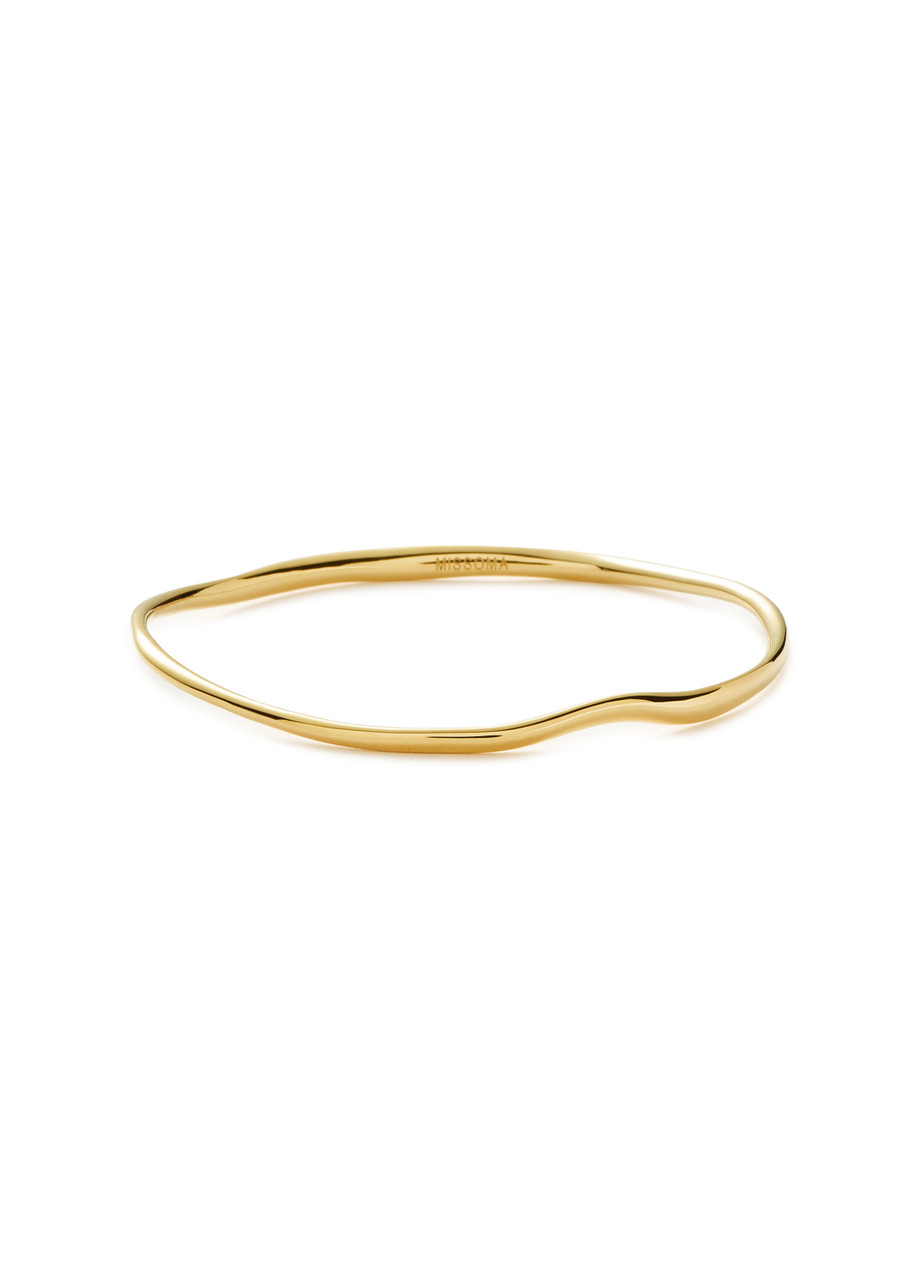 Missoma Womens Curved-design 18ct Recycled-yellow Gold Plated Vermeil Sterling-silver Bangle In Gold