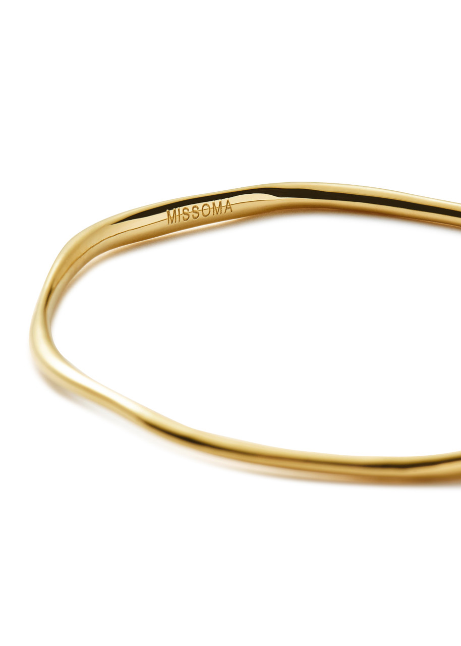 Missoma Womens Curved-design 18ct Recycled-yellow Gold Plated Vermeil Sterling-silver Bangle In Gold