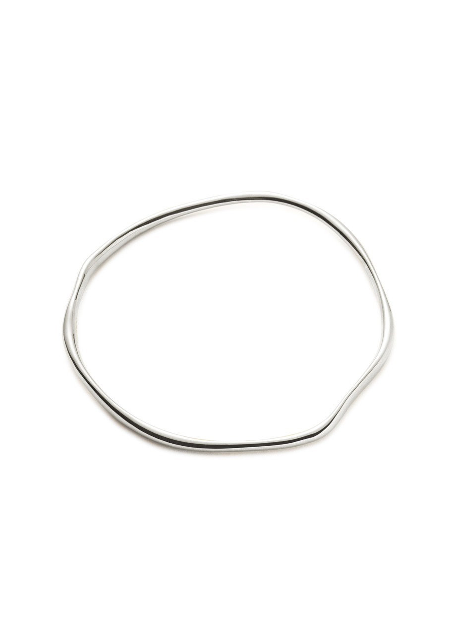 Missoma Molten Ripple Bangle Rhodium-plated Bangle In Silver