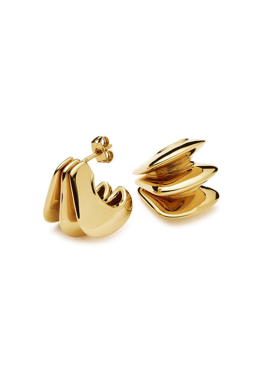 Missoma Hera Dome Triple Ridge 18kt Gold-plated Earrings - One Size
