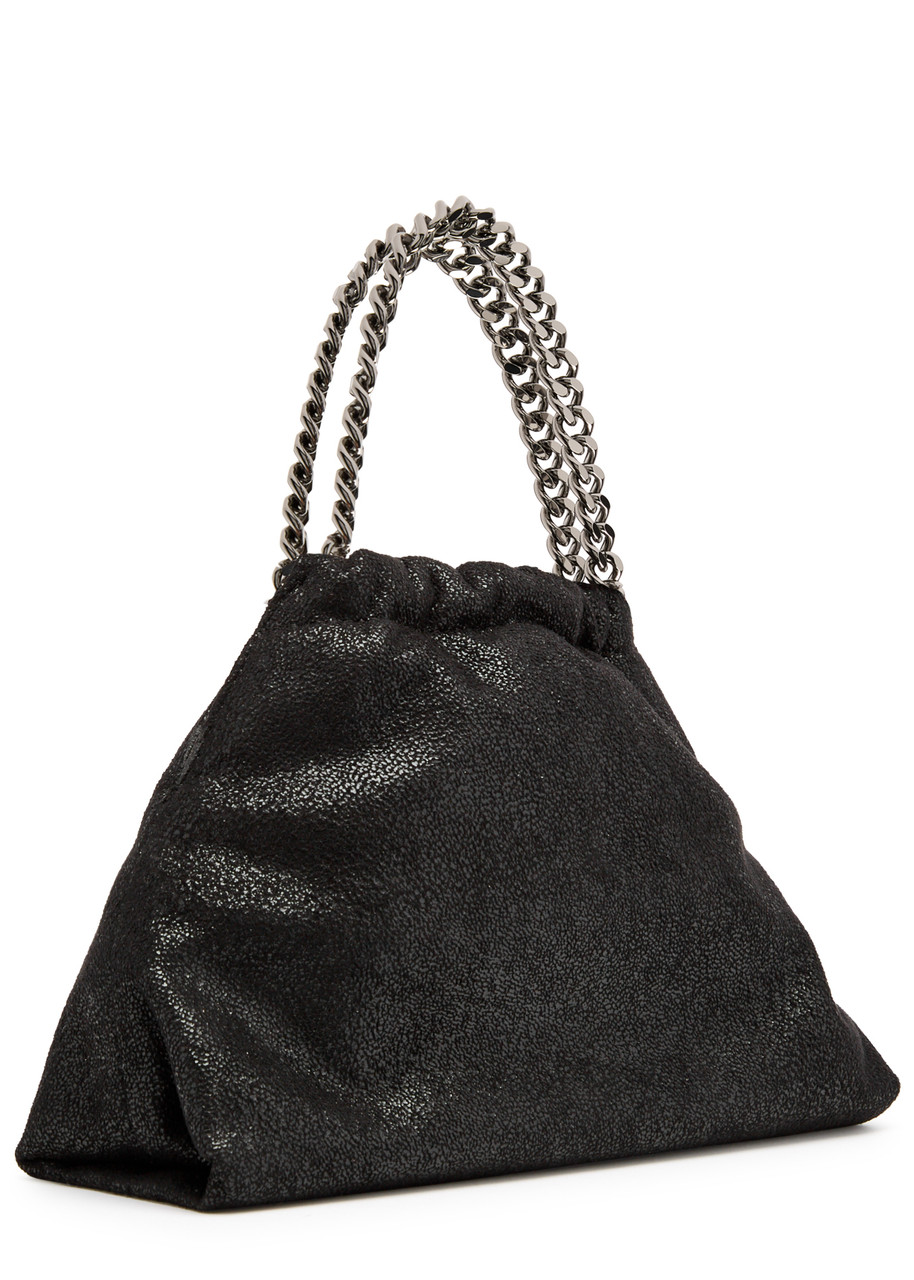 Stella Mccartney Falabella Drawstring Faux Leather Cross-body Bag In Black