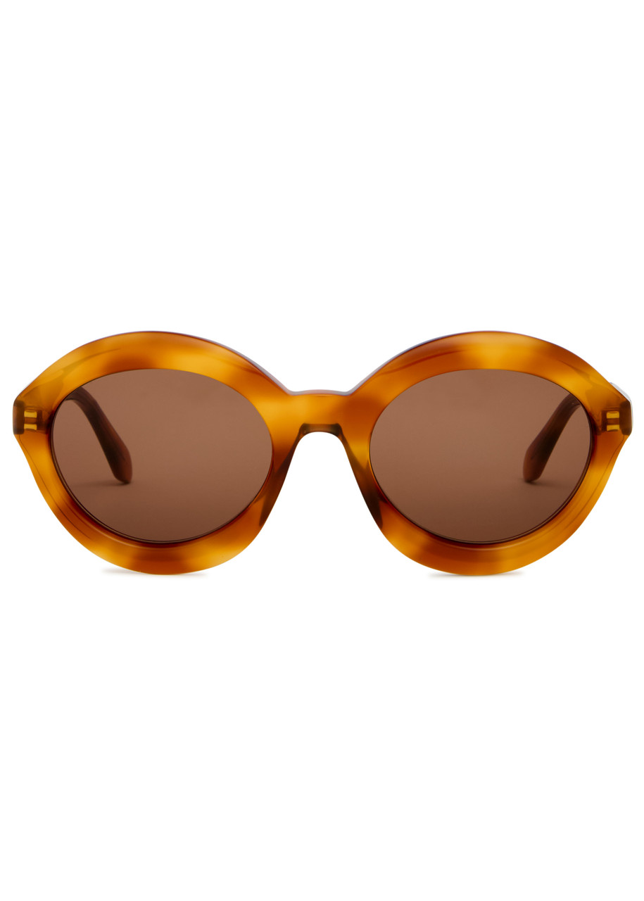  Alaïa Oval-frame Sunglasses - Brown Havana - One Size 