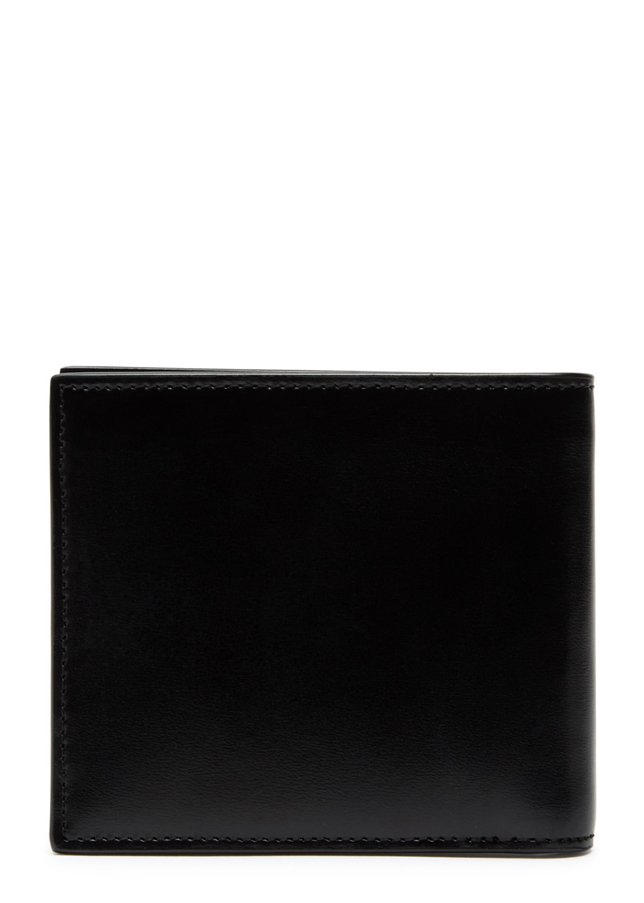 Saint Laurent Logo-plaque Leather Bi-fold Wallet In Black