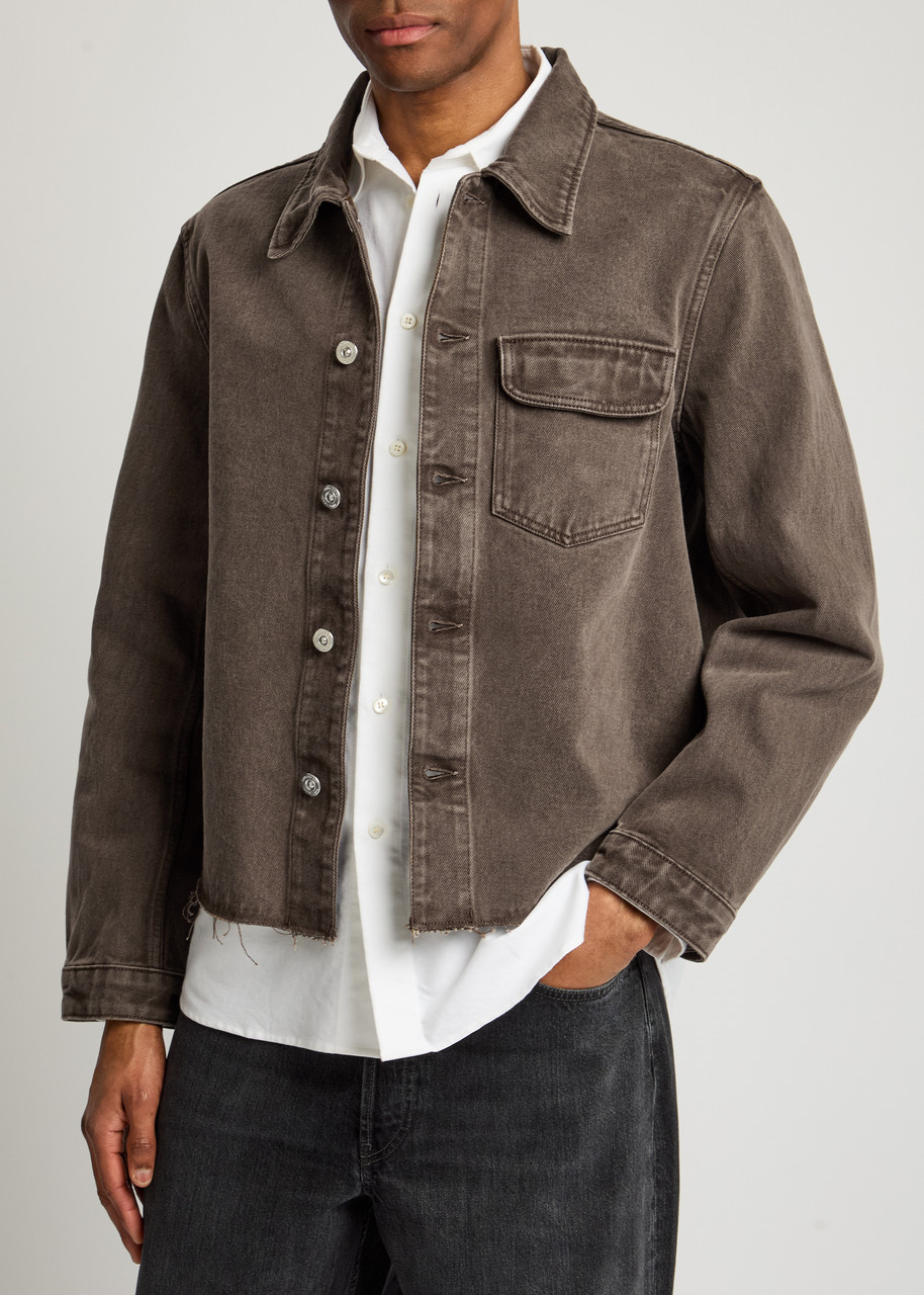 Our Legacy Brown Cut Rebirth Denim Jacket In Chocolate