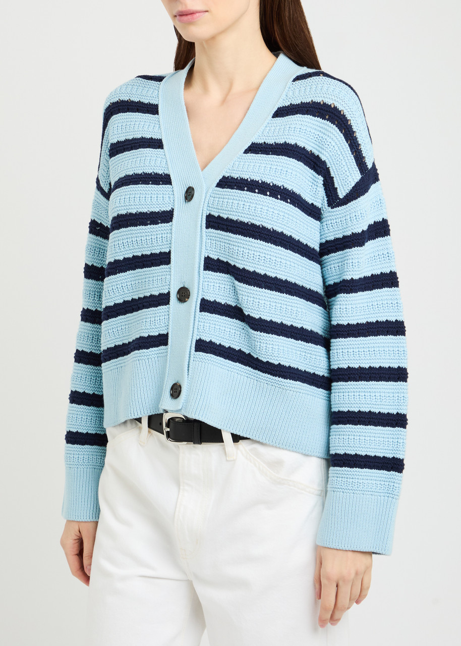 Rails Geneva Striped Cardigan In Blue