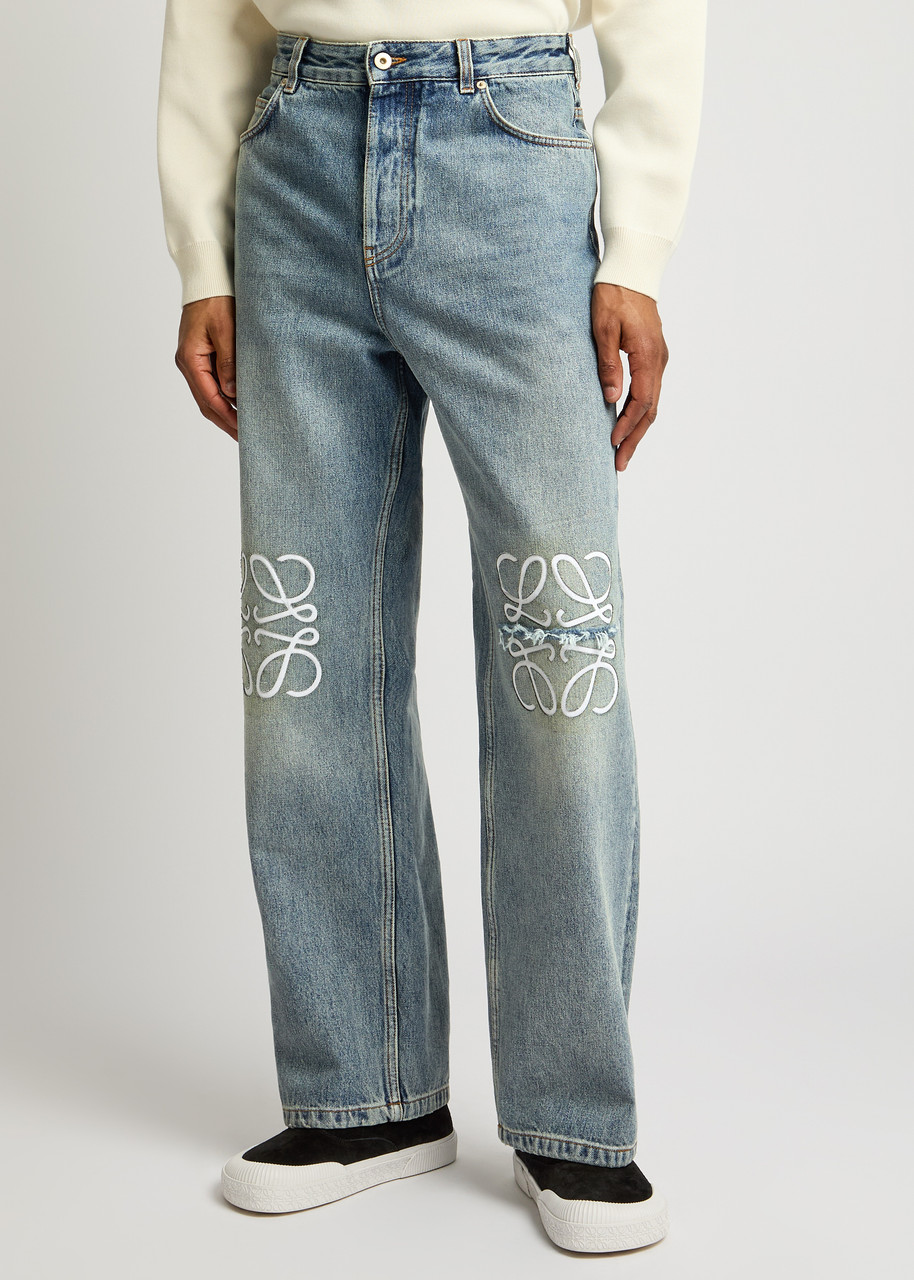  Loewe Anagram Wide-leg Jeans - Denim - 48 (it48 / M) 
