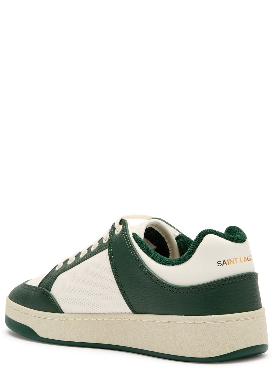 Saint Laurent Multicolor Snekers In White And Green