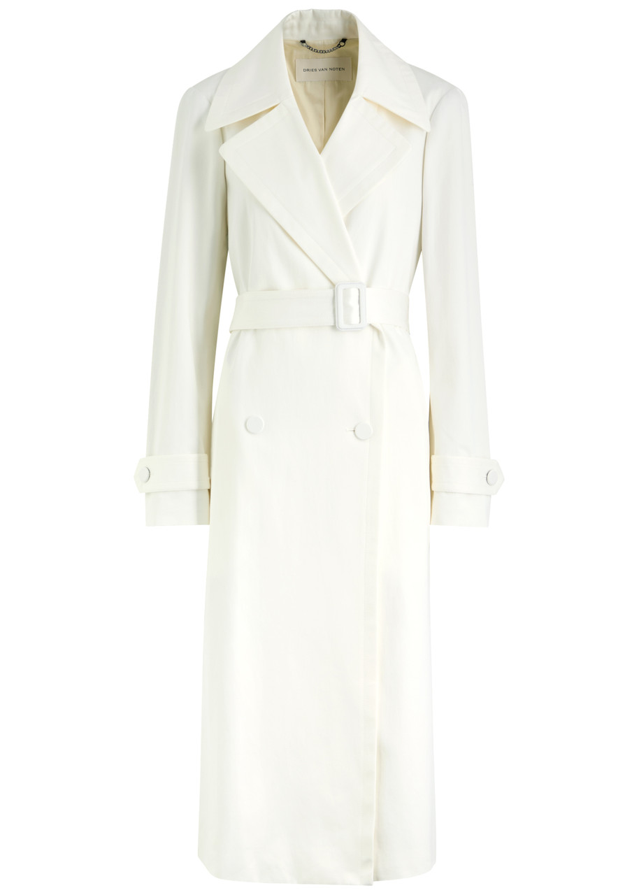 Dries Van Noten Ronald Double-breasted Cotton Trench Coat In Neutral