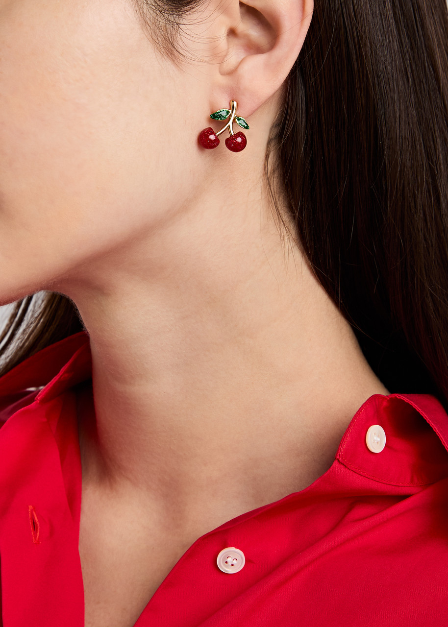  Coach Cherry Stud Earrings - Red - One Size 