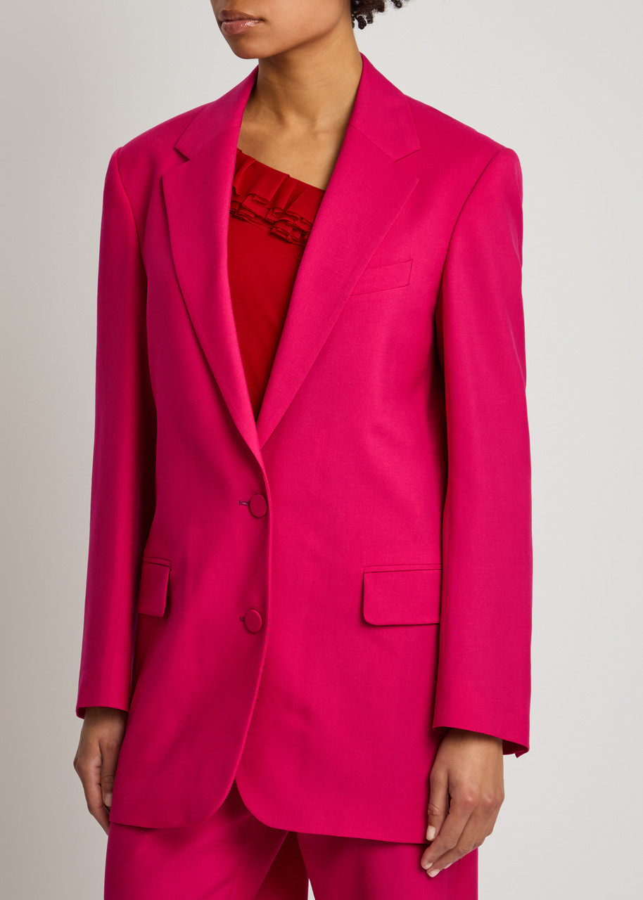 Dries Van Noten Basti Wool-blend Blazer In Pink