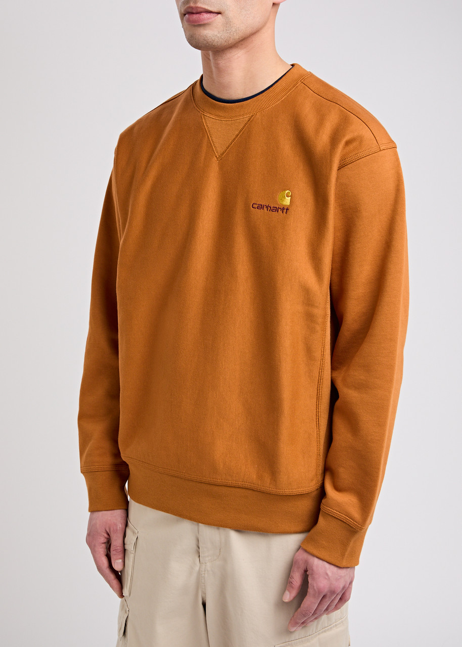 Carhartt Wip American Script Cotton-blend Sweatshirt In Brown