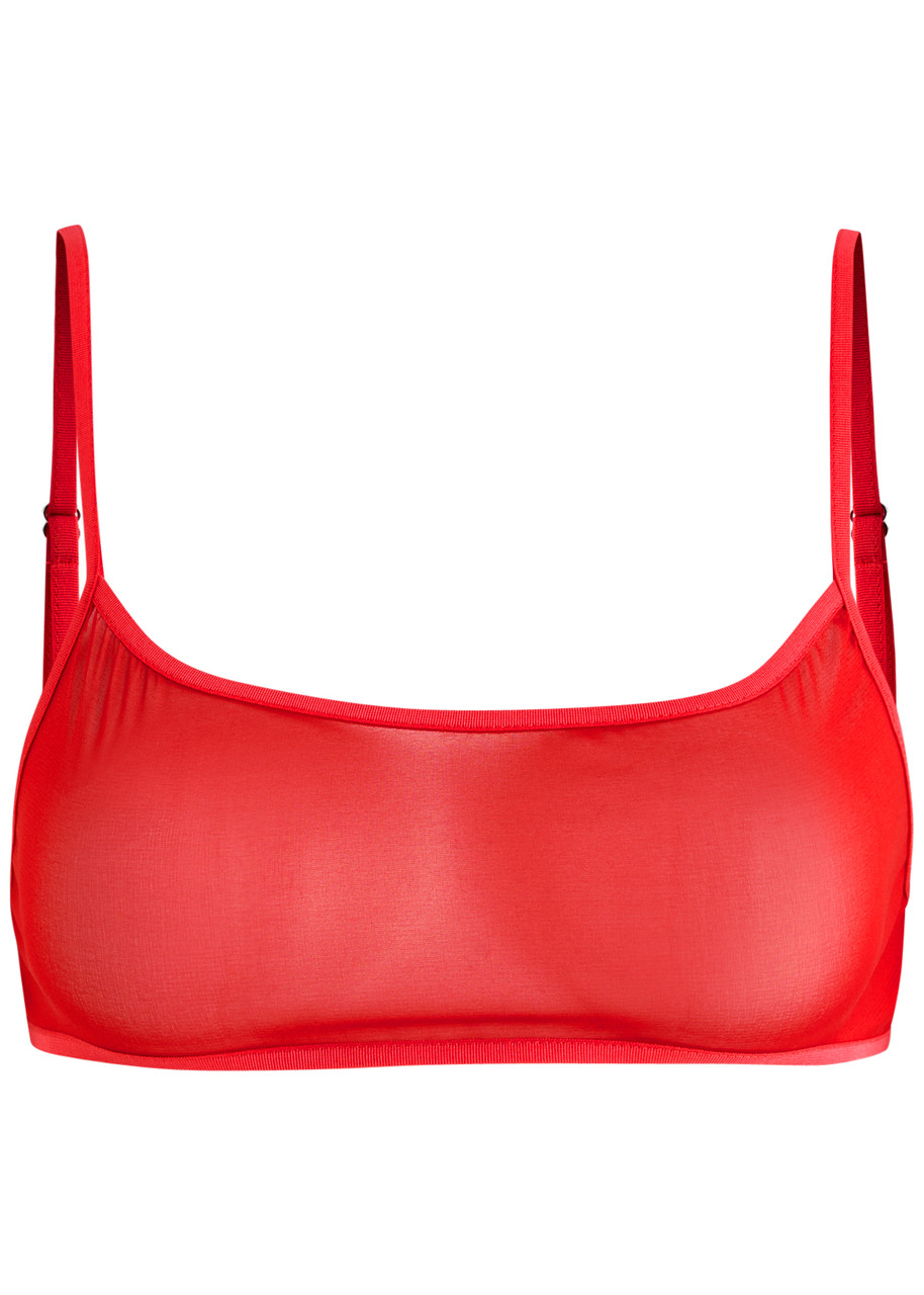Dries Van Noten Cutie Stretch-silk Chiffon bra top - Red - M (UK12 / M)