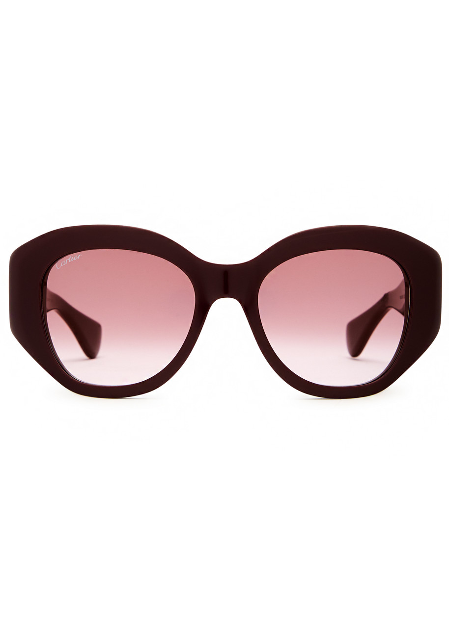 Cartier Panthère De Oversized Sunglasses In Red