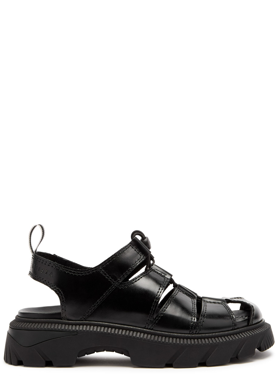 Miista Eunice Cut-out Leather Sandals - Black - 36 (IT36/ UK3)